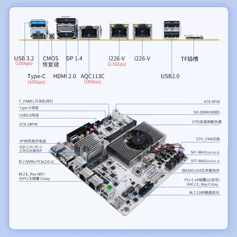 Nas Motherboard 8 Sata Mini Itx - Płyta główna NAS z 8 zatokami