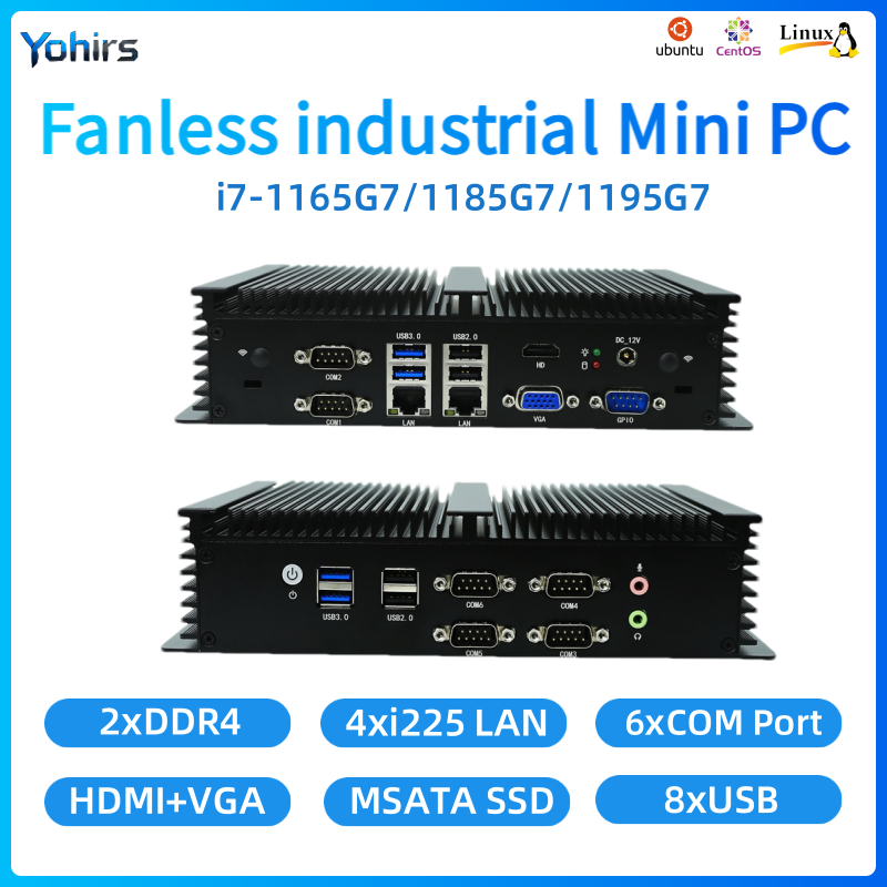 Fanless Industrial Pc Rs485 Core I7 - Komputer pokładowy bez wentylatora Intel Core