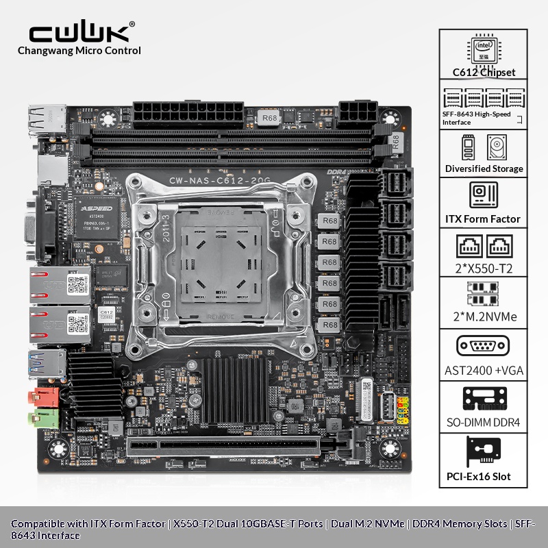 Płyta główna C612 LGA 2011-3 X – Nas Motherboard 8 Sata Mini Itx recenzja i cena